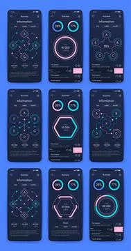 Vector graphics infographics with mobile phone. Template for creating mobile Stock Illustration