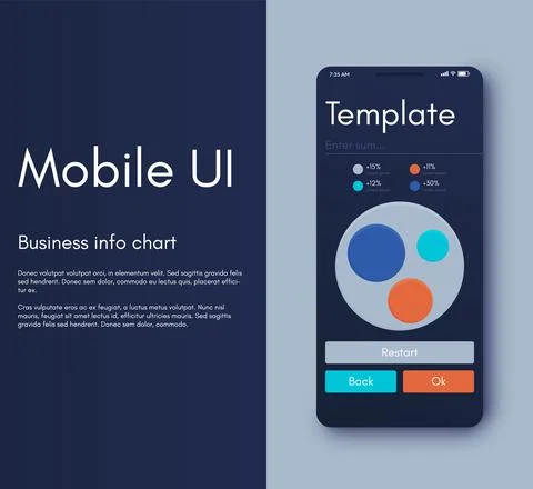 Vector graphics infographics with mobile phone. Template for creating mobile イラスト素材