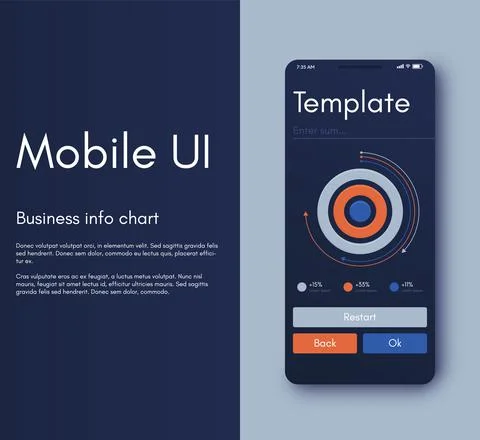 Vector graphics infographics with mobile phone. Template for creating mobile イラスト素材
