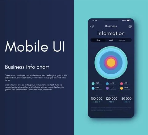Vector graphics infographics with mobile phone. Template for creating mobile Stock Illustration