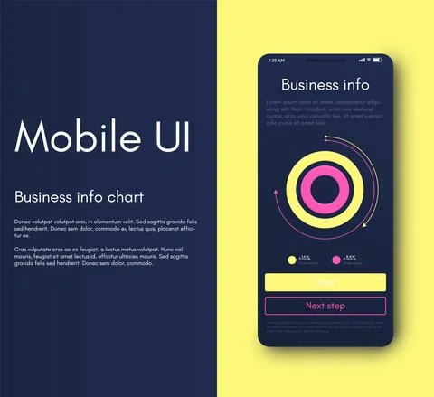 Vector graphics infographics with mobile phone. Template for creating mobile Stock Illustration