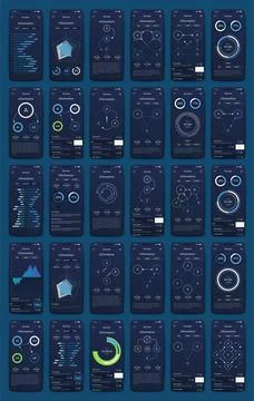 Vector graphics infographics with mobile phone. Template for creating mobile 스톡 일러스트