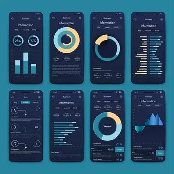 Vector graphics infographics with mobile phone. Template for creating mobile Stock Illustration