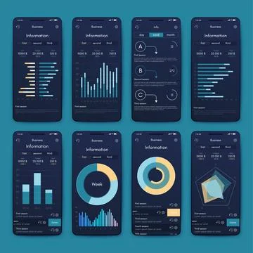 Vector graphics infographics with mobile phone. Template for creating mobile 스톡 일러스트