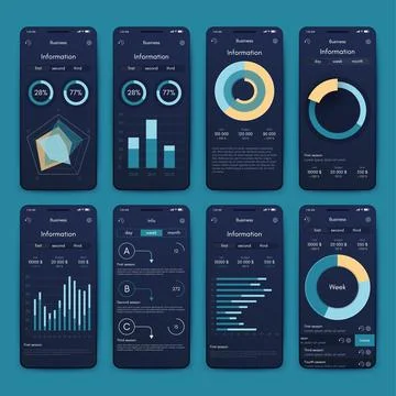 Vector graphics infographics with mobile phone. Template for creating mobile Illustrazione stock