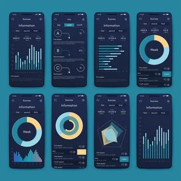 Vector graphics infographics with mobile phone. Template for creating mobile Stock Illustration