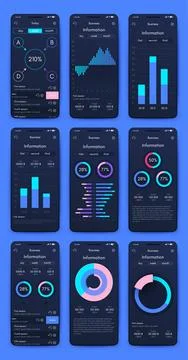 Vector graphics infographics with mobile phone. Template for creating mobile Stock Illustration
