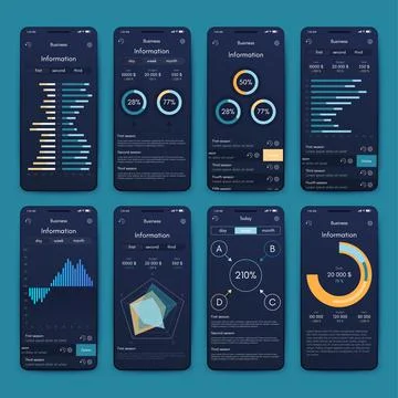 Vector graphics infographics with mobile phone. Template for creating mobile Stock Illustration