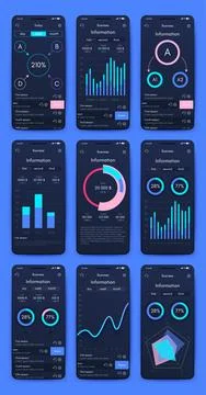Vector graphics infographics with mobile phone. Template for creating mobile Stock Illustration