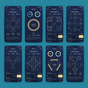 Vector graphics infographics with mobile phone. Template for creating mobile Stock Illustration