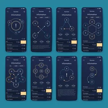 Vector graphics infographics with mobile phone. Template for creating mobile Illustrazione stock