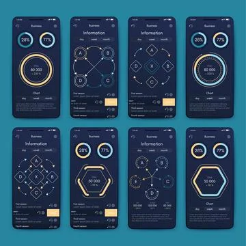 Vector graphics infographics with mobile phone. Template for creating mobile Stock Illustration