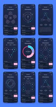 Vector graphics infographics with mobile phone. Template for creating mobile Illustrazione stock