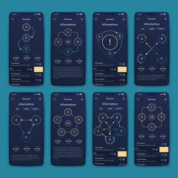 Vector graphics infographics with mobile phone. Template for creating mobile 库存插图