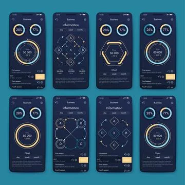 Vector graphics infographics with mobile phone. Template for creating mobile 库存插图