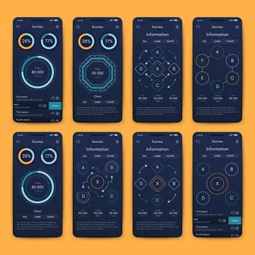 Vector graphics infographics with mobile phone. Template for creating mobile 스톡 일러스트