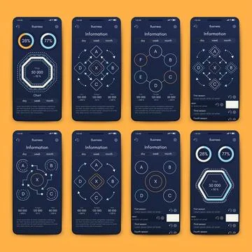 Vector graphics infographics with mobile phone. Template for creating mobile Stock Illustration
