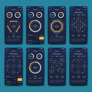 Vector graphics infographics with mobile phone. Template for creating mobile 스톡 일러스트
