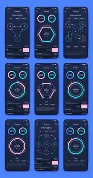 Vector graphics infographics with mobile phone. Template for creating mobile Illustrazione stock