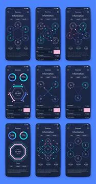 Vector graphics infographics with mobile phone. Template for creating mobile 库存插图
