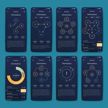 Vector graphics infographics with mobile phone. Template for creating mobile 库存插图