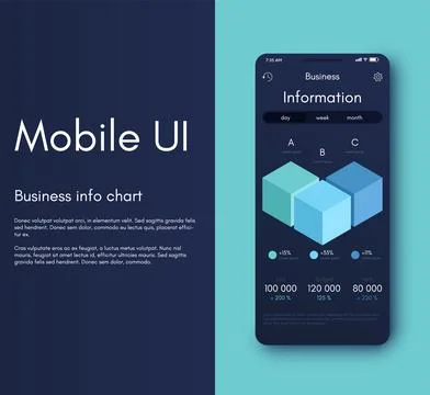 Vector graphics infographics with mobile phone. Template for creating mobile 库存插图