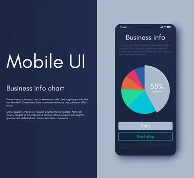 Vector graphics infographics with mobile phone. Template for creating mobile Stock Illustration