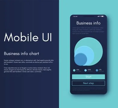 Vector graphics infographics with mobile phone. Template for creating mobile Stock Illustration