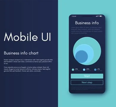 Vector graphics infographics with mobile phone. Template for creating mobile 스톡 일러스트