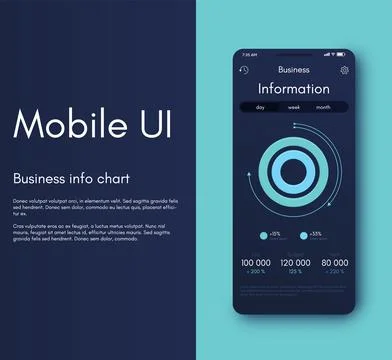 Vector graphics infographics with mobile phone. Template for creating mobile Stock Illustration