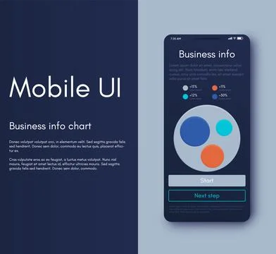 Vector graphics infographics with mobile phone. Template for creating mobile 库存插图
