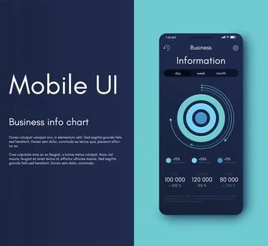 Vector graphics infographics with mobile phone. Template for creating mobile 库存插图
