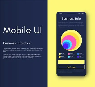 Vector graphics infographics with mobile phone. Template for creating mobile Stock Illustration