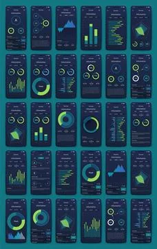 Vector graphics infographics with mobile phone. Template for creating mobile 스톡 일러스트