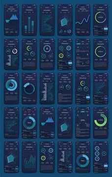 Vector graphics infographics with mobile phone. Template for creating mobile Illustrazione stock