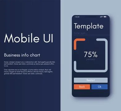 Vector graphics infographics with mobile phone. Template for creating mobile 库存插图