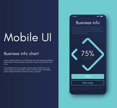 Vector graphics infographics with mobile phone. Template for creating mobile Stock Illustration