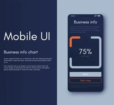 Vector graphics infographics with mobile phone. Template for creating mobile 库存插图