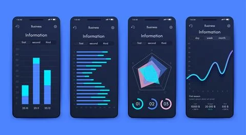 Vector graphics infographics with mobile phone. Template for creating mobil.. Stock Illustration