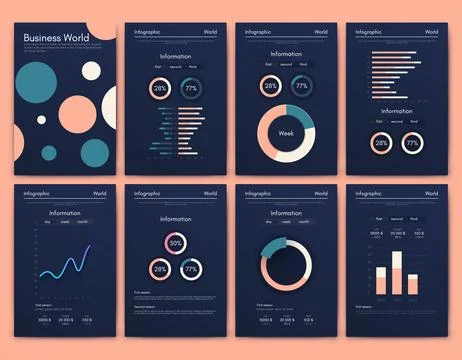 Vector graphics infographics with mobile phone. Template for creating mobil.. Stock Illustration