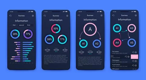 Vector graphics infographics with mobile phone. Template for creating mobil.. Stock Illustration