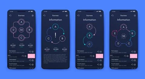 Vector graphics infographics with mobile phone. Template for creating mobil.. 스톡 일러스트