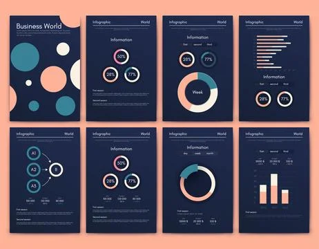 Vector graphics infographics with mobile phone. Template for creating mobil.. Stock Illustration