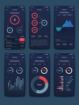 Vector graphics infographics with mobile phone. Template for creating mobil.. 스톡 일러스트