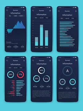 Vector graphics infographics with mobile phone. Template for creating mobil.. Stock Illustration