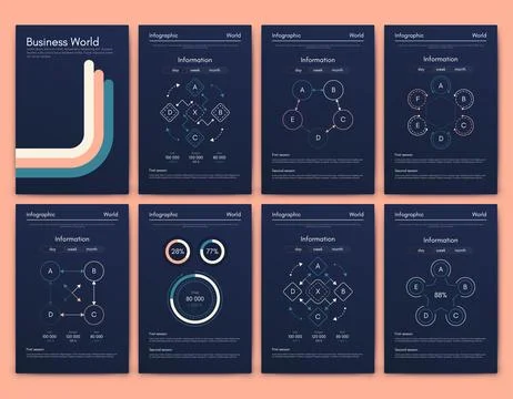 Vector graphics infographics with mobile phone. Template for creating mobil.. Stock Illustration