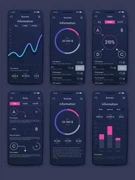 Vector graphics infographics with mobile phone. Template for creating mobil.. Stock Illustration