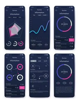 Vector graphics infographics with mobile phone. Template for creating mobil.. Stock Illustration