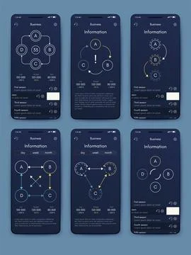 Vector graphics infographics with mobile phone. Template for creating mobil.. Stock Illustration