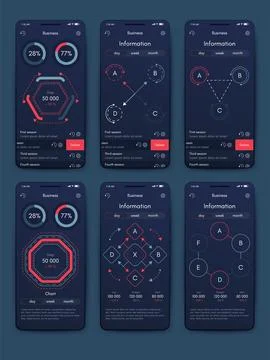 Vector graphics infographics with mobile phone. Template for creating mobil.. Stock Illustration